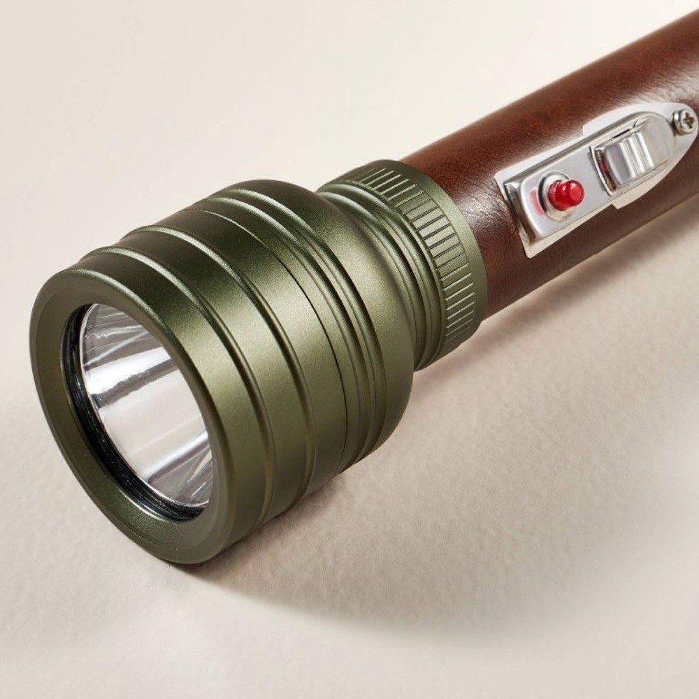 NWT Hearth & Hand Green and Brown LED Flashlight - Picture 3 of 4